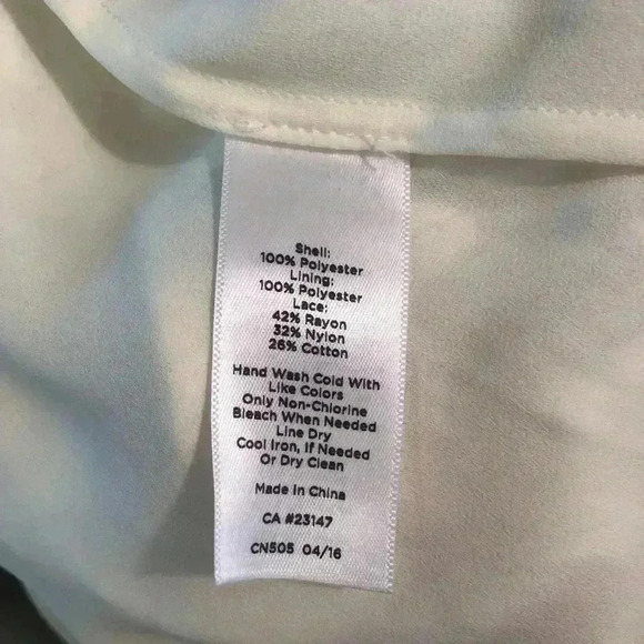 Talbots Petites XLP Ivory Sheer Chiffon Lace Blouse 3/4 Sleeves NWOT - Picture 7 of 7